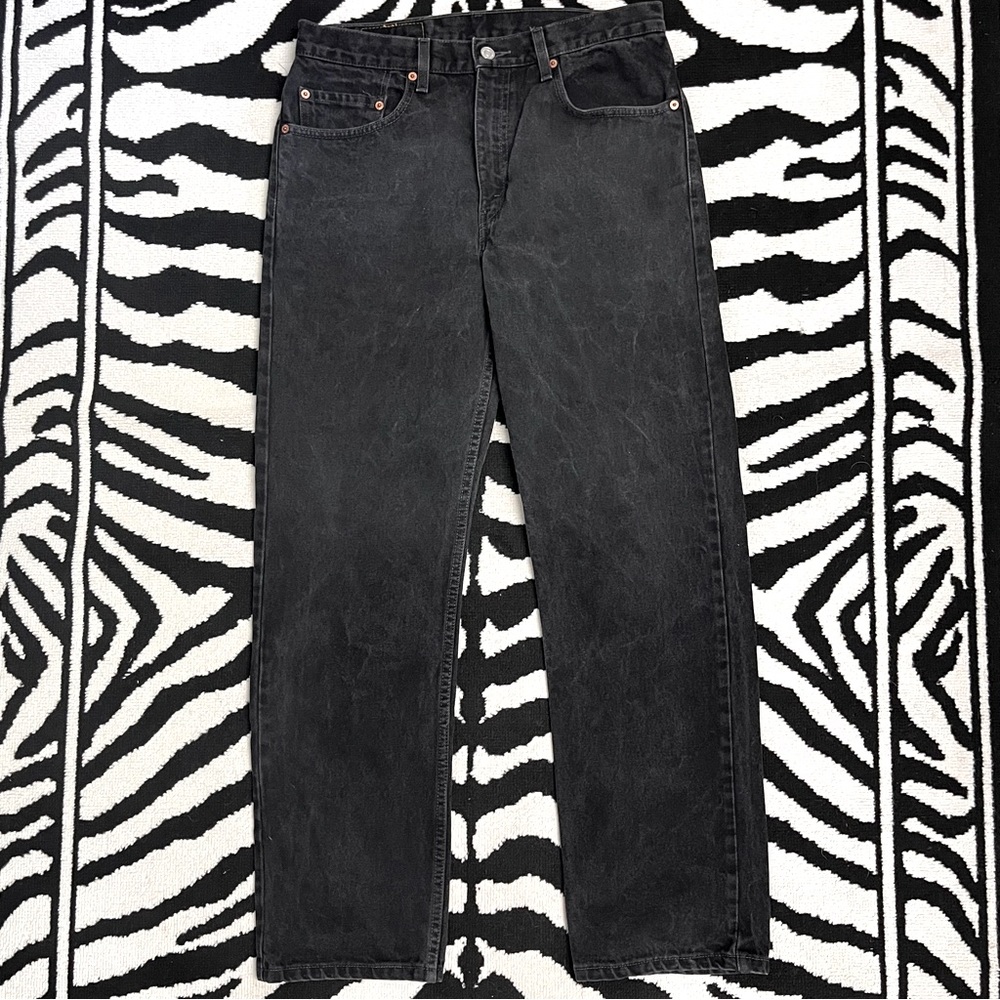 Vintage Levi’s 505 Straight Leg Washed Black Relaxed Dad Jeans Size 33 - Picture 2 of 9